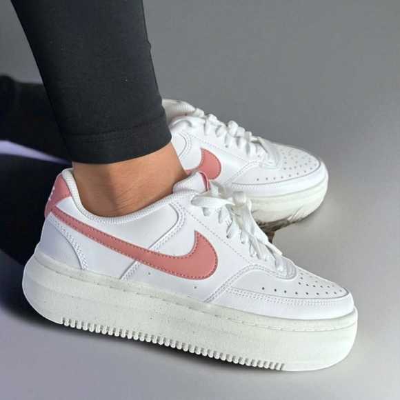 Nike Shoes - NEW Nike Court Vision Alta Women's Shoes In White/Sail/Red Stardust Size 10